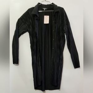 Misguided Plus Crinkle button up dress